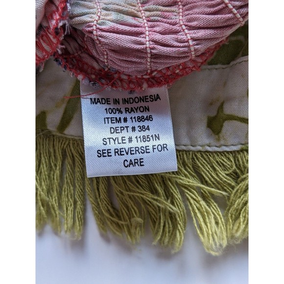 Faith Maxi Red Floral Dress, Tropical, Button Side Slit, Beaded Accents - Picture 8 of 16